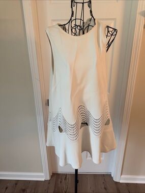 Jonathan Simkhai Ivory White Sleeveless Tunic with Scalloped Cutwork Hem